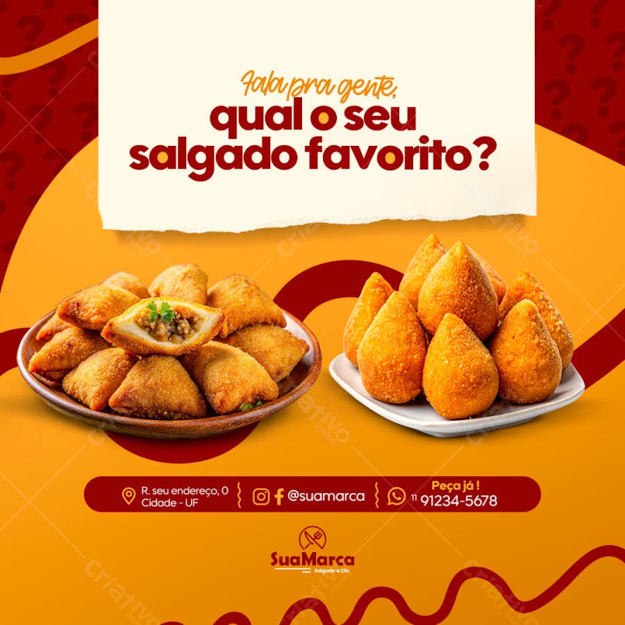 Postagem Instagram Salgados PSD Editável