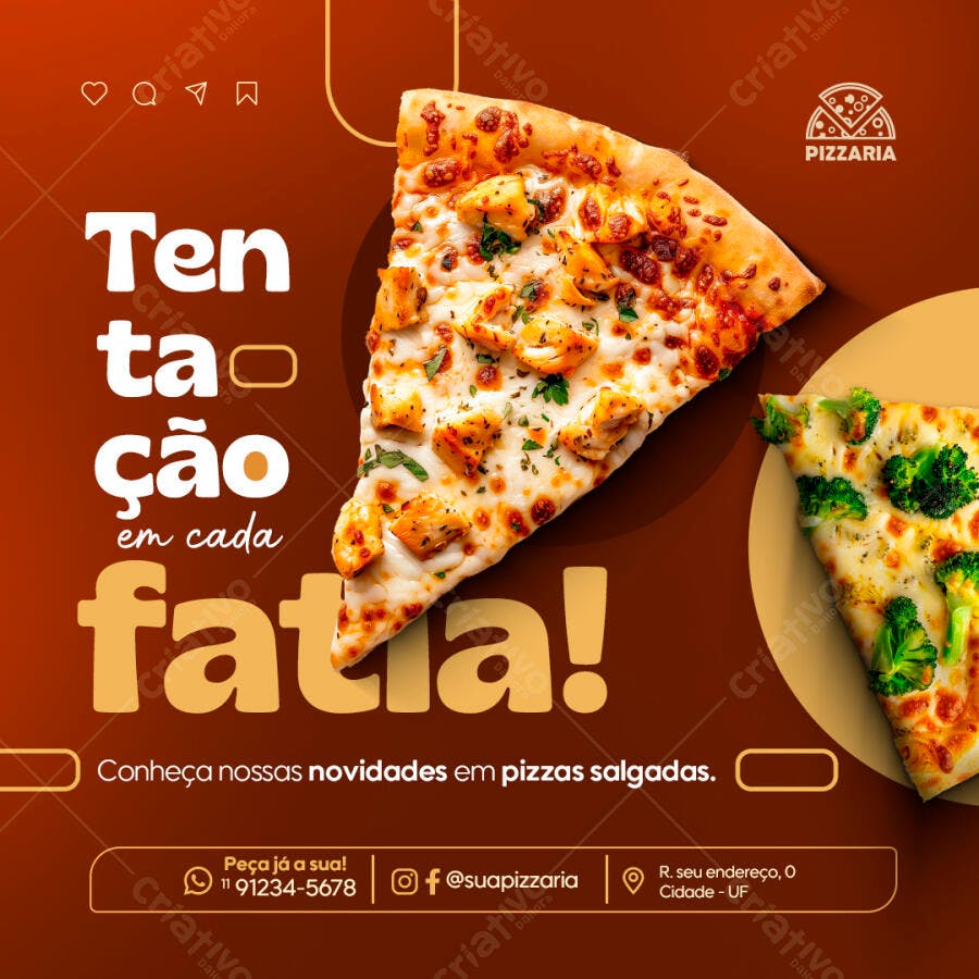 Flyer para Pizzaria PSD Editável