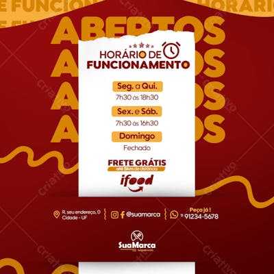 Horário de Funcionamento