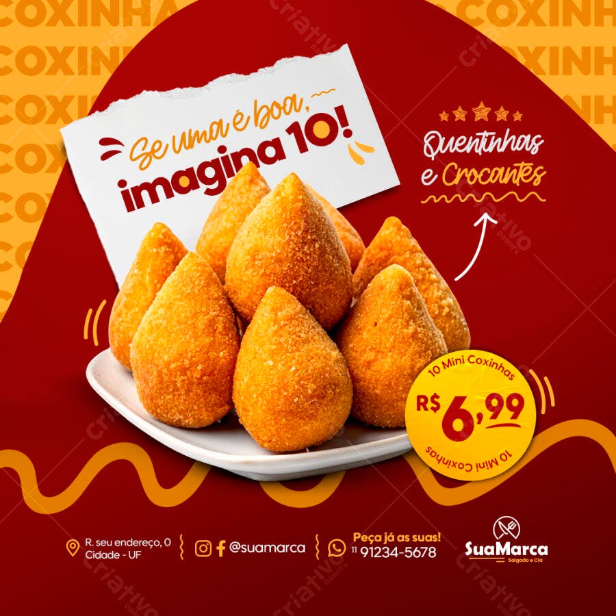 Flyer Promoção Coxinha PSD Editável