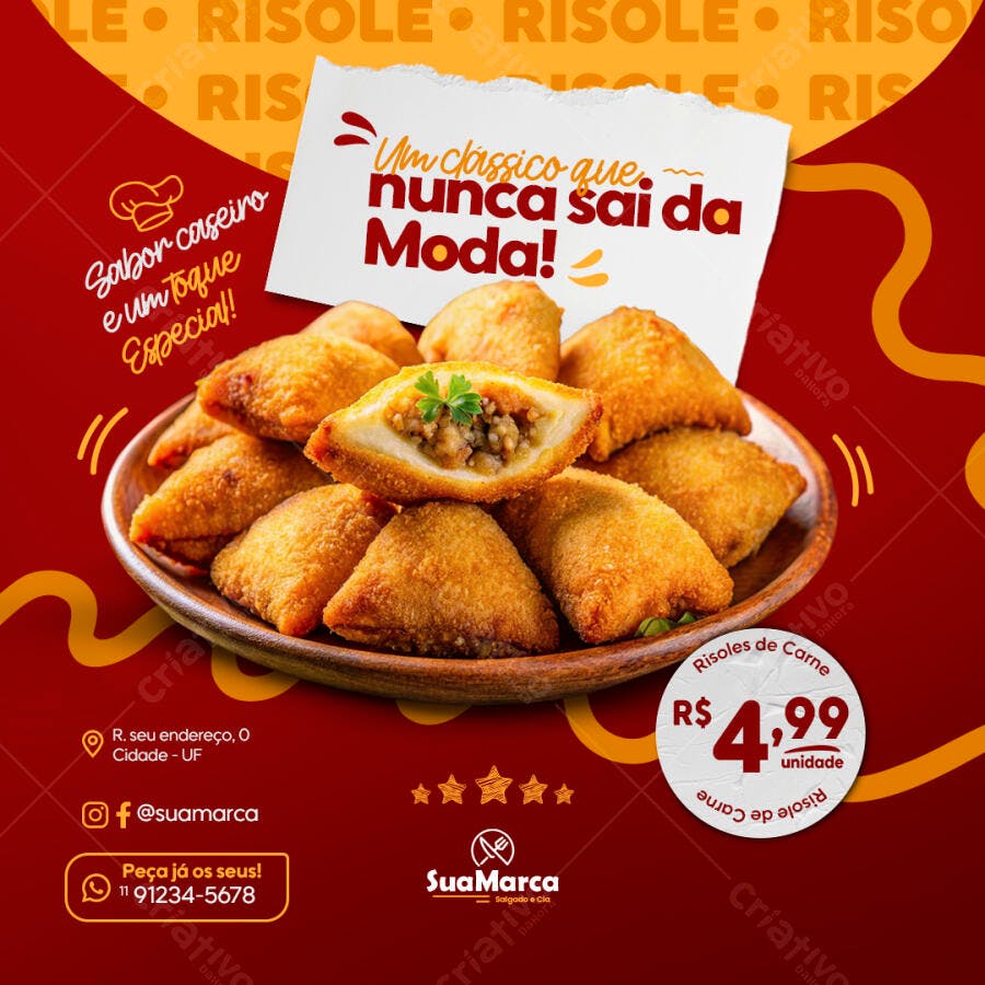 Flyer para Lançamento de Risoles PSD Editável