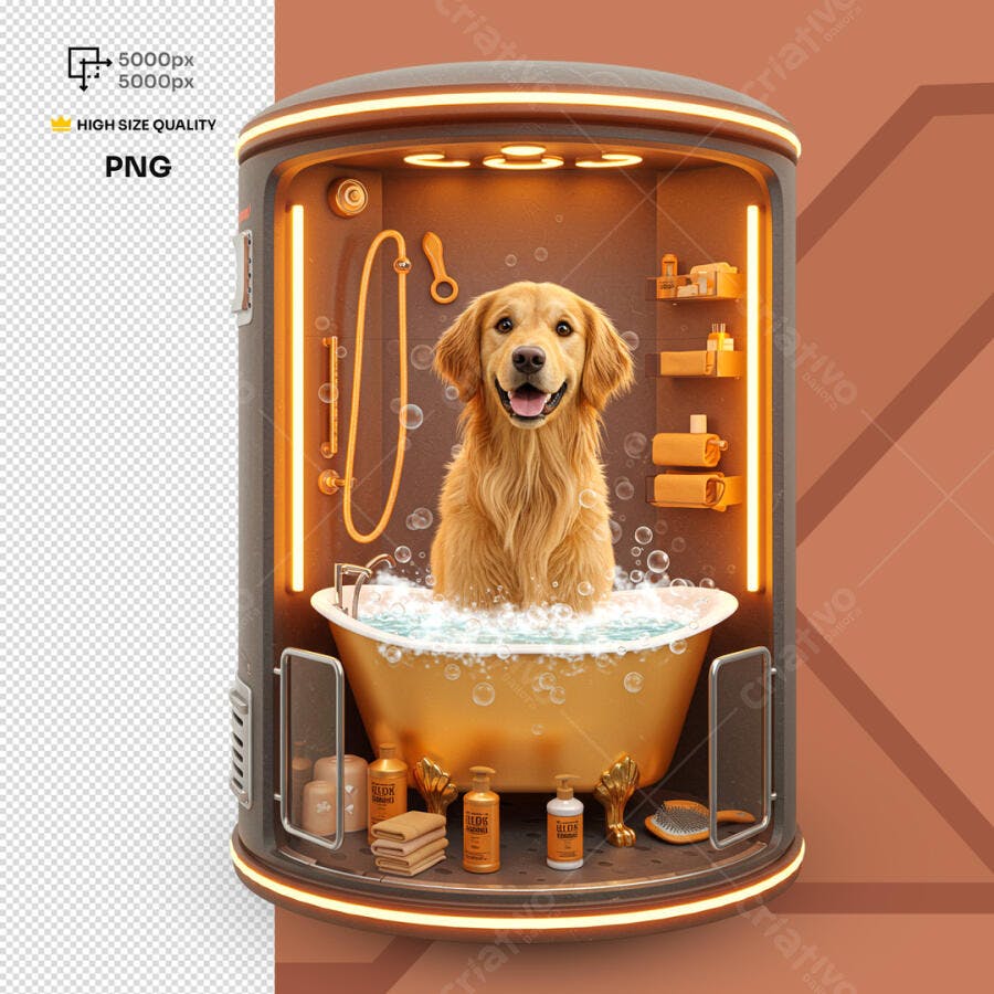PSD para Pet Shop: Banho Luxuoso para Cães PSD Editável