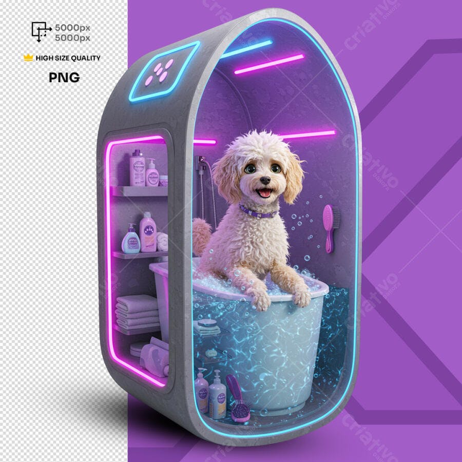 PSD Cachorro Banho Moderno Pet Shop