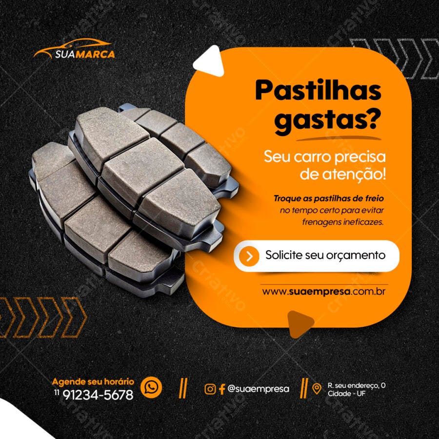 Postagem de Redes Sociais para Mecânica PSD Editável