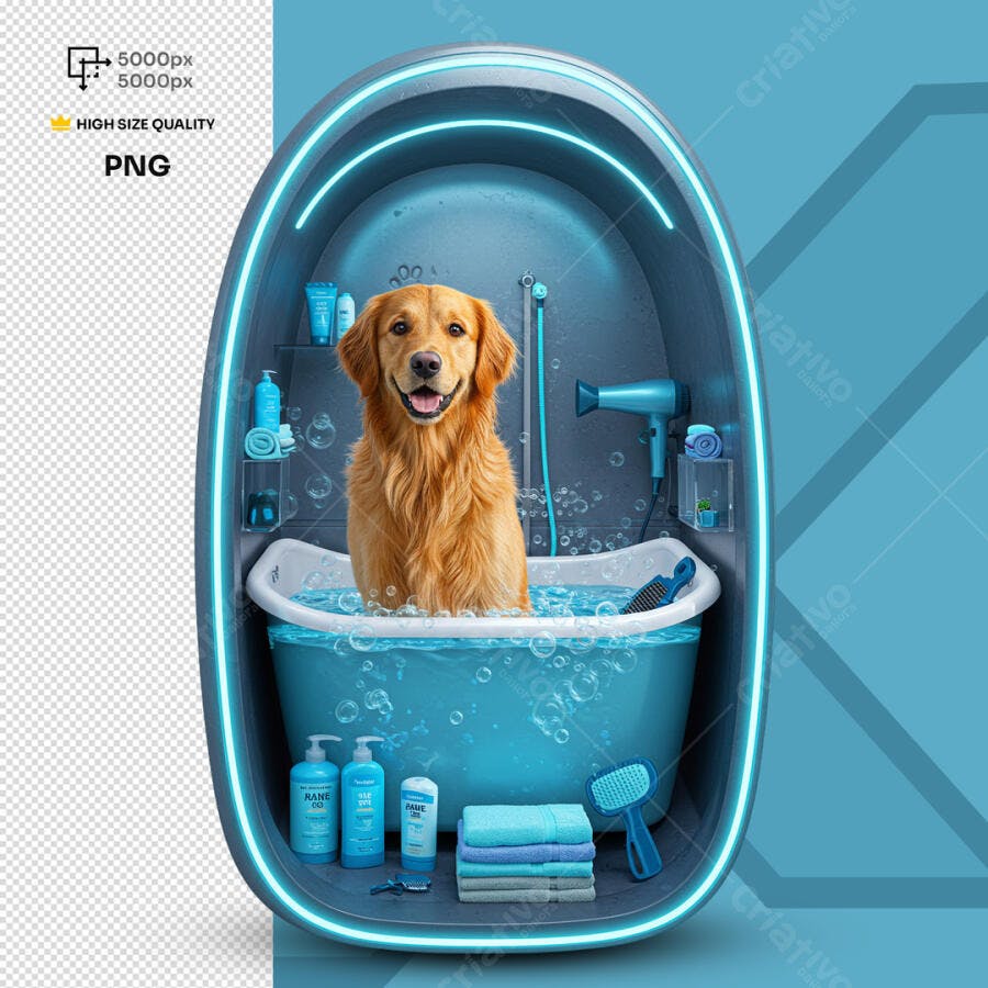 Banner Pet Shop com Cachorro Golden Retriever PSD Editável