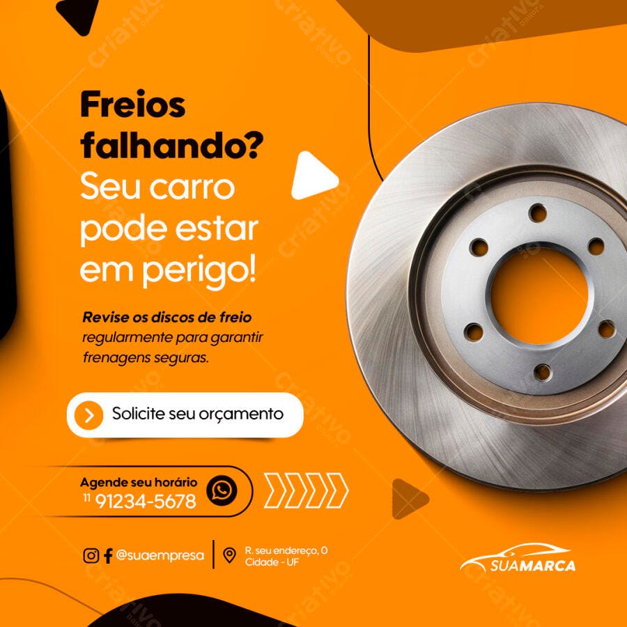 Postagem Redes Sociais Segurança Automotiva PSD Editável