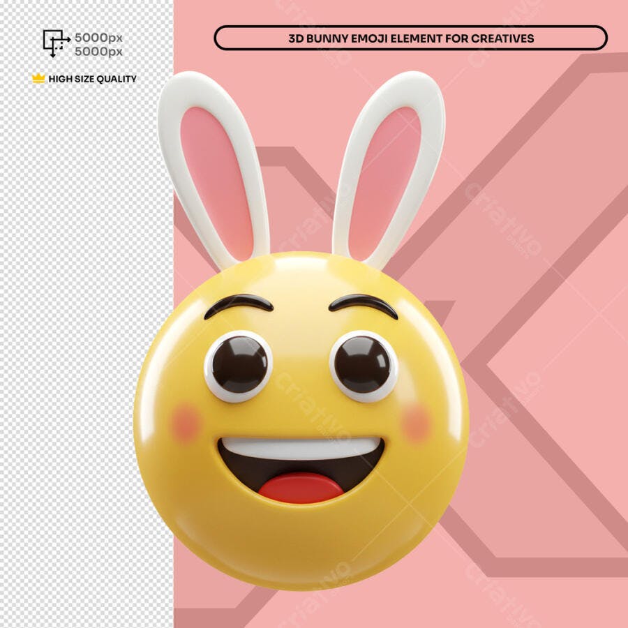 Emoji Páscoa 3D PSD Editável