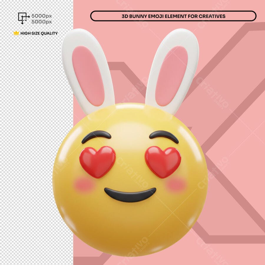 Emoji Páscoa Amoroso PSD Editável
