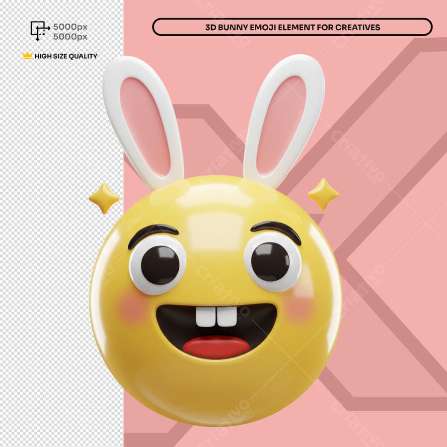 Emoji Coelhinho Páscoa PSD Editável