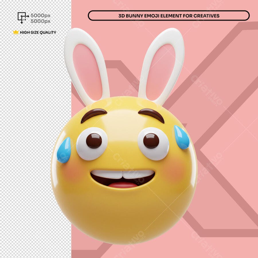 Emoji Coelhinho Páscoa PSD Editável