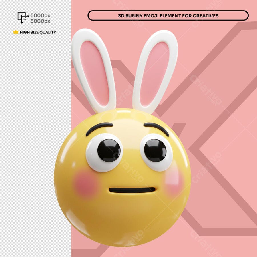 Emoji Páscoa 3D PSD Editável