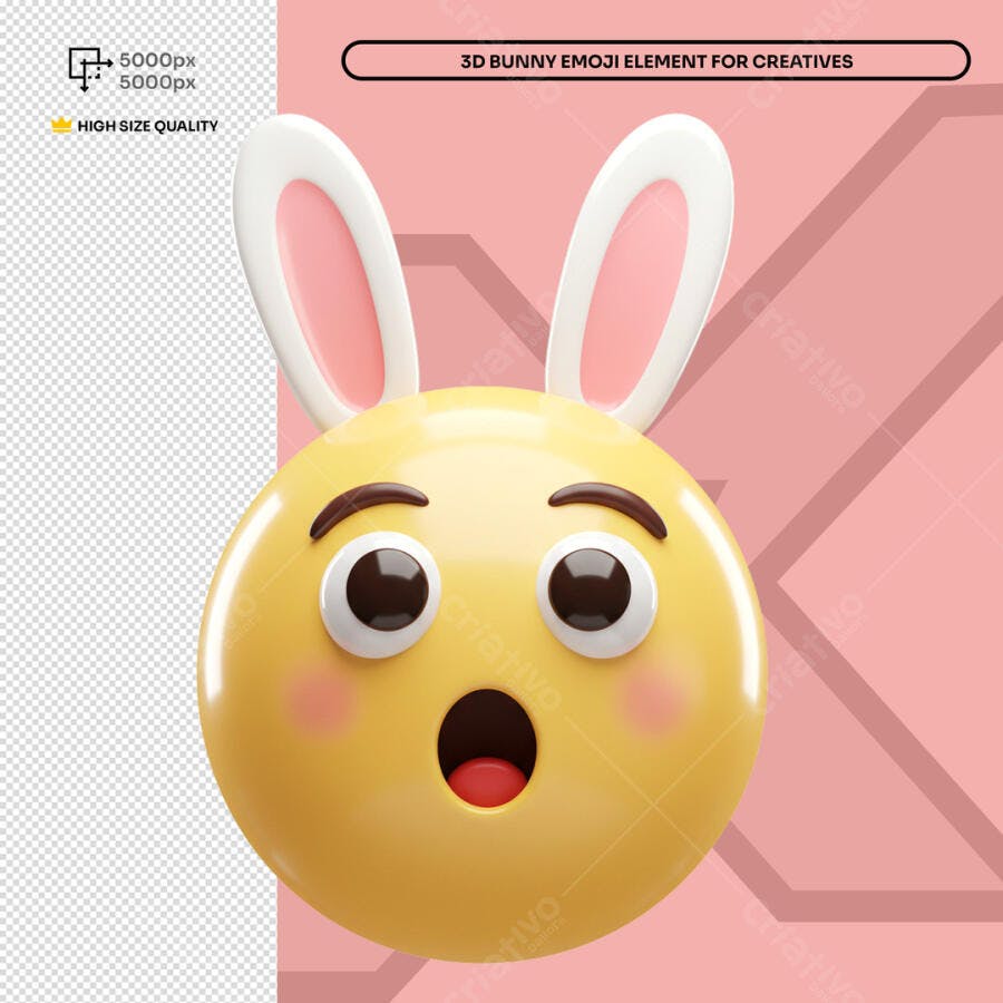 Emoji Páscoa 3D PSD Editável