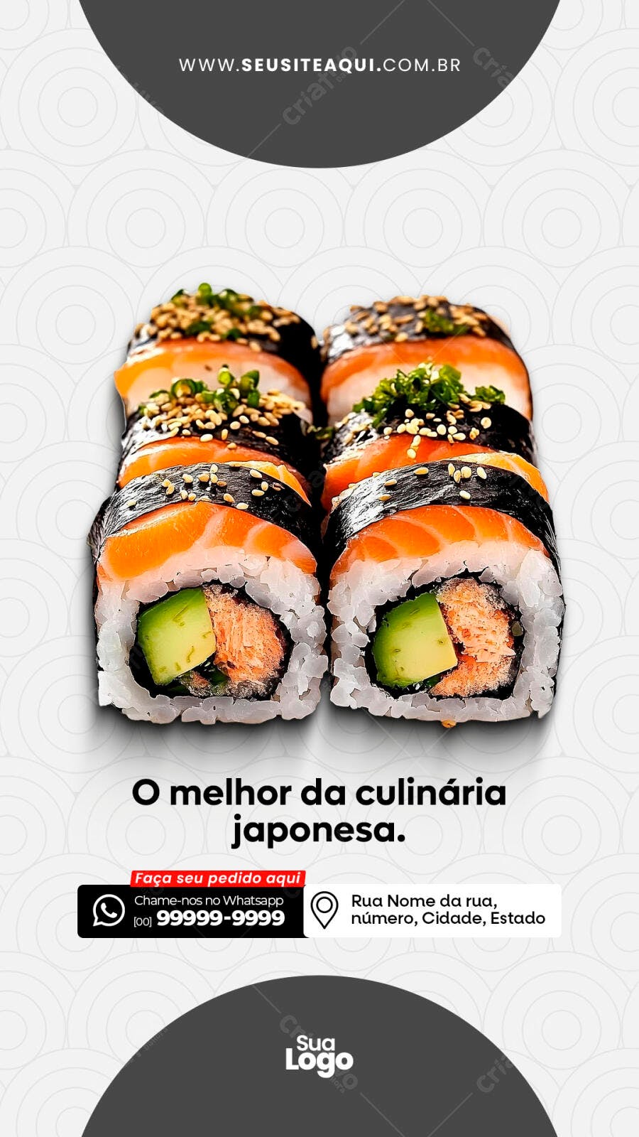 Flyer para Delivery de Sushi PSD Editável
