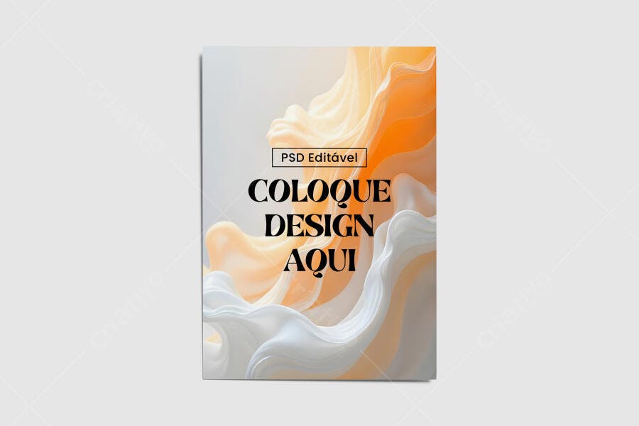Mockup de Folheto com Design Fluido em Tons Pastel