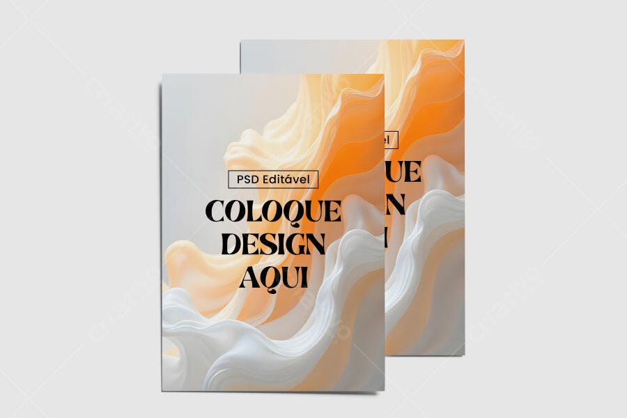 Mockup Folheto Abstrato com Cores Pastel