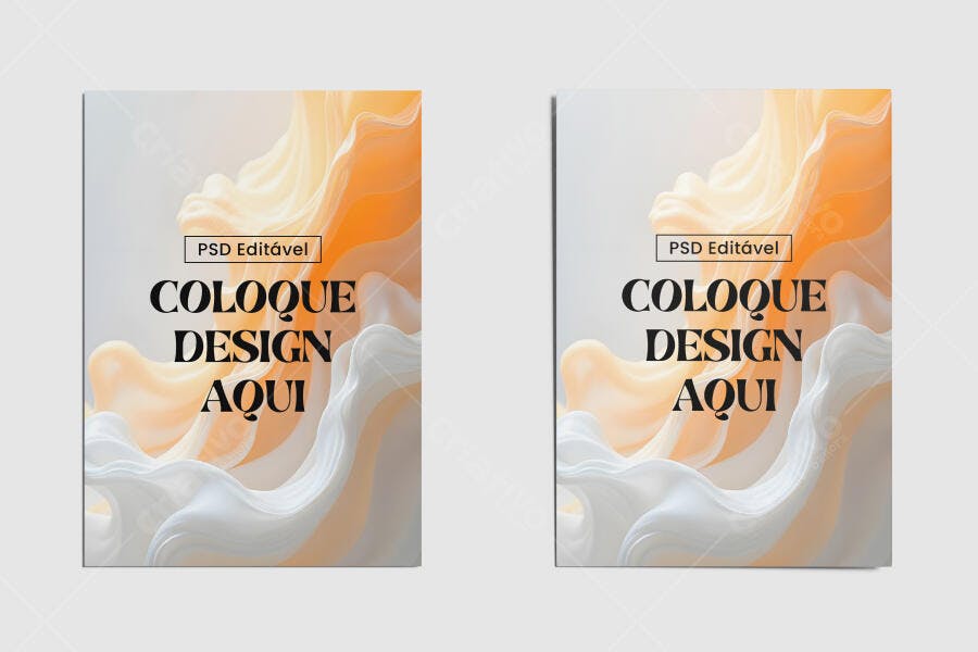Mockup de Folheto com Design Fluido em Tons Pastel