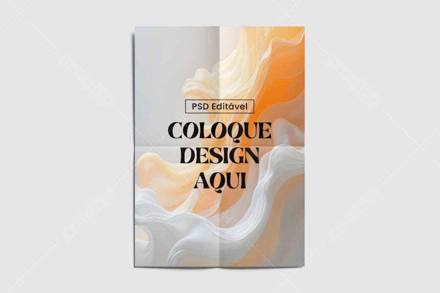 Mockup de Folheto com Design Abstrato em Tons Pastel