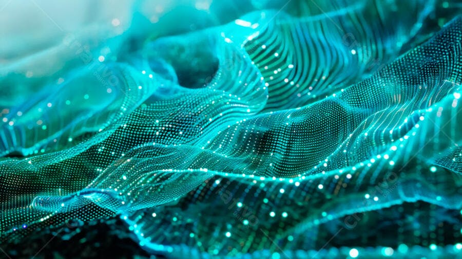 Ondas de dados turquesa abstratas