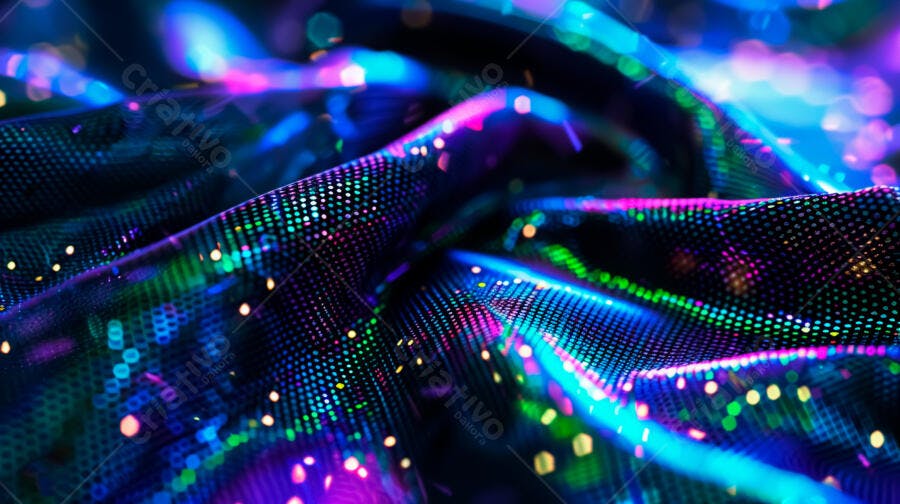 Tecido Neon com Padrão Pontilhado