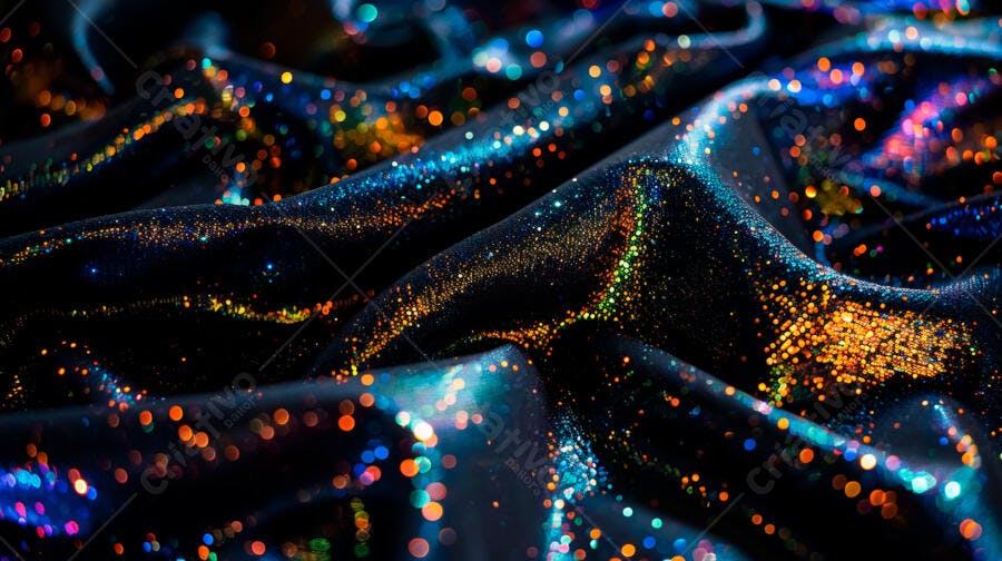 Tecido brilhante com glitter cores vibrantes