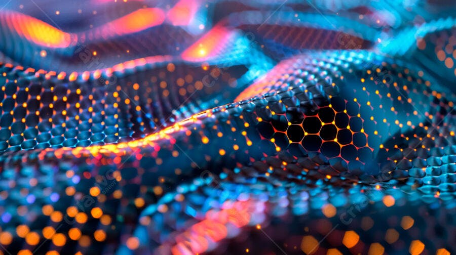 Rede Hexagonal Abstrata Azul e Laranja