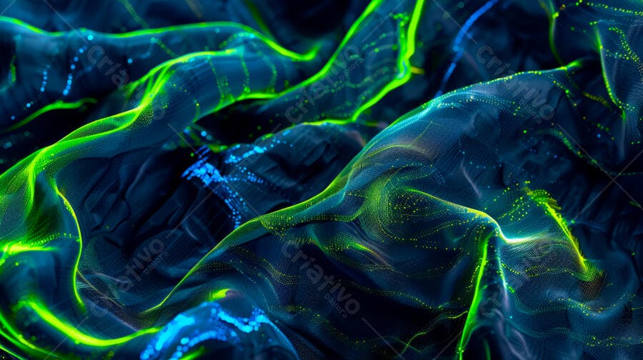 Fluxo de dados abstratos azul e verde