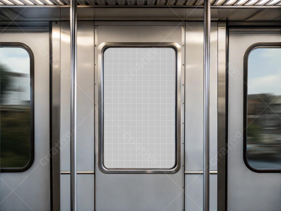 Mockup de Anúncio em Metrô: Design Moderno e Realista