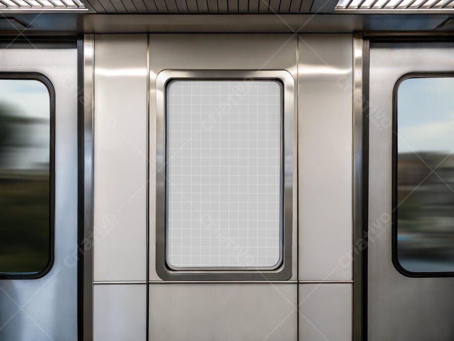 Mockup de Anúncio em Metrô: Design Moderno e Realista