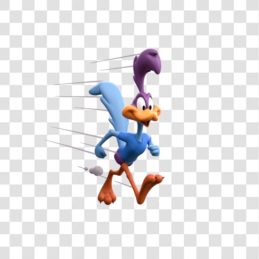 PNG Cartoon Road Runner Correndo com fundo transparente