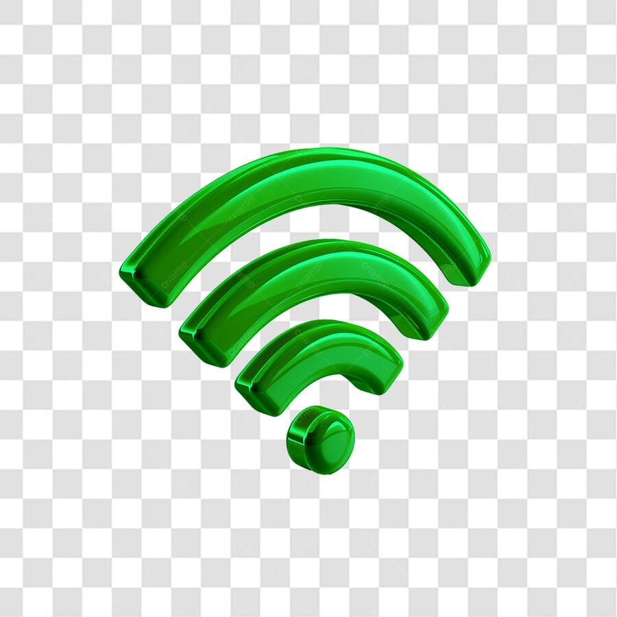 Icone Wifi Verde PNG com fundo transparente