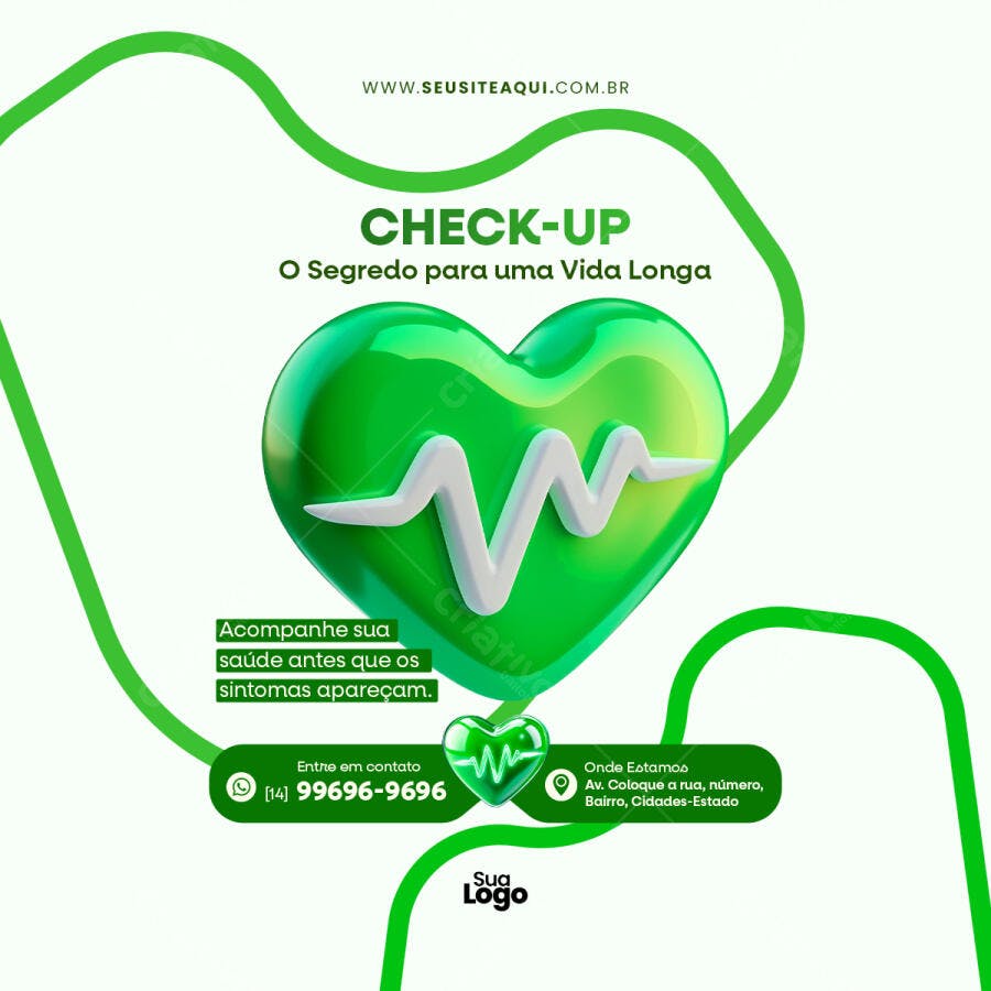 Post para Campanha de Check-up PSD Editável
