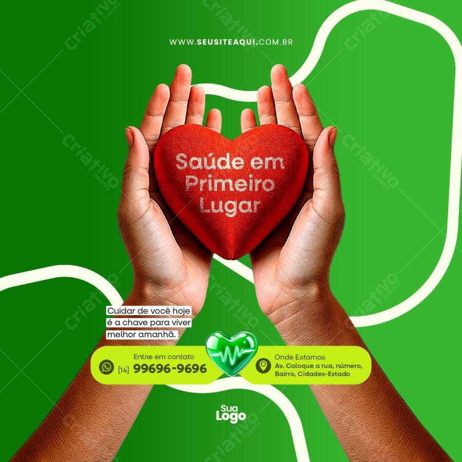 Post de Saúde em Primeiro Lugar PSD Editável
