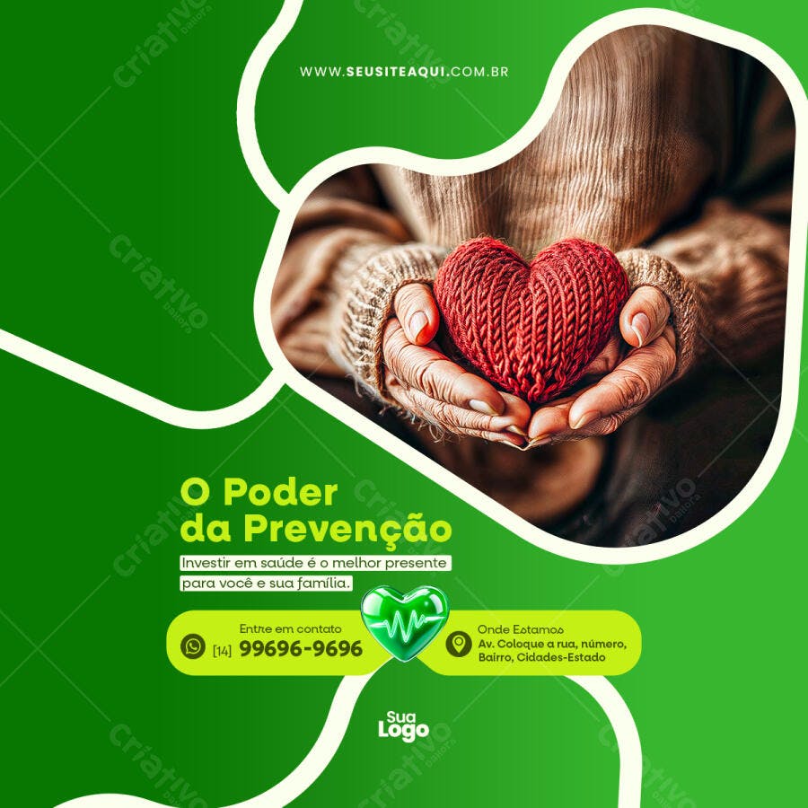 Postagem Prevenção Dia Mundial da Saúde PSD Editável