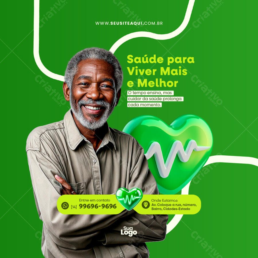 Postagem Instagram Saúde para Idosos PSD Editável