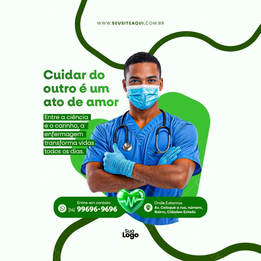 Post para o Dia da Enfermagem PSD Editável