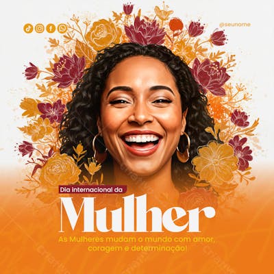 Dia Internacional da Mulher 08 de março social media Psd