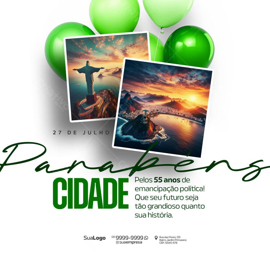 Flyer 27 de Julho - Aniversário Cidade PSD Editável