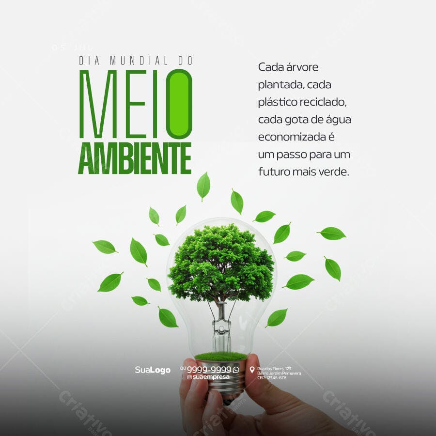 Post para o Dia Mundial do Meio Ambiente PSD Editável