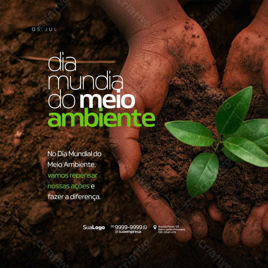 Post para o Dia Mundial do Meio Ambiente PSD Editável