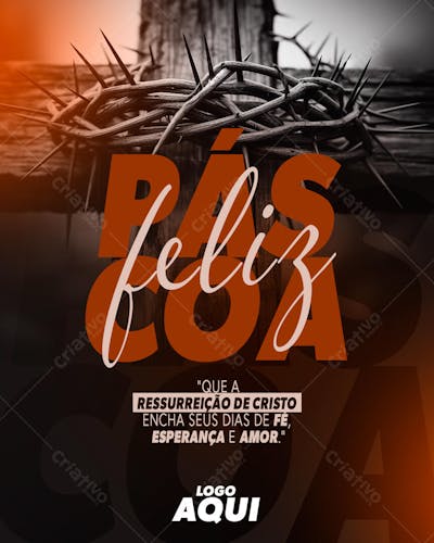 Post Feliz páscoa gospel para redes sociais