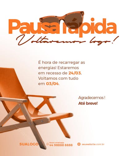Informativo de recesso