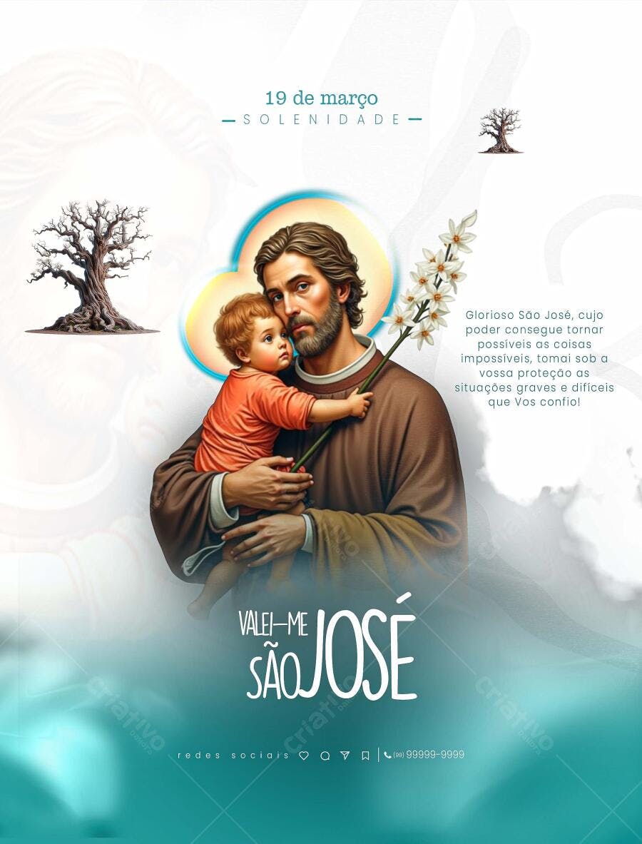 Post para Dia de São José PSD Editável