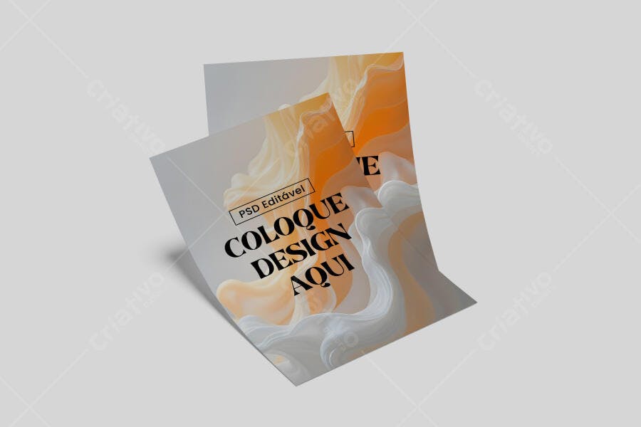 Mockup Folheto Fluido: Tons Pastel e Design Moderno
