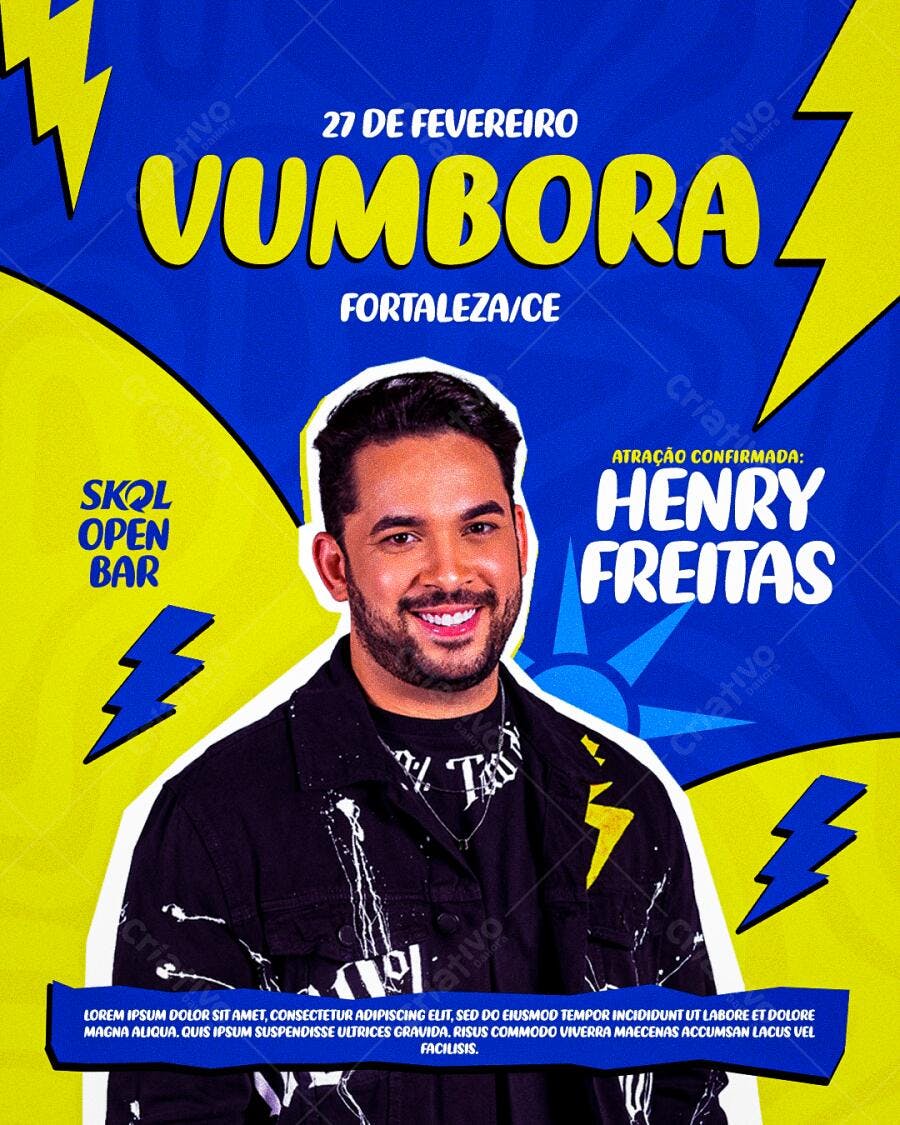 Flyer para Festa com Henry Freitas PSD Editável
