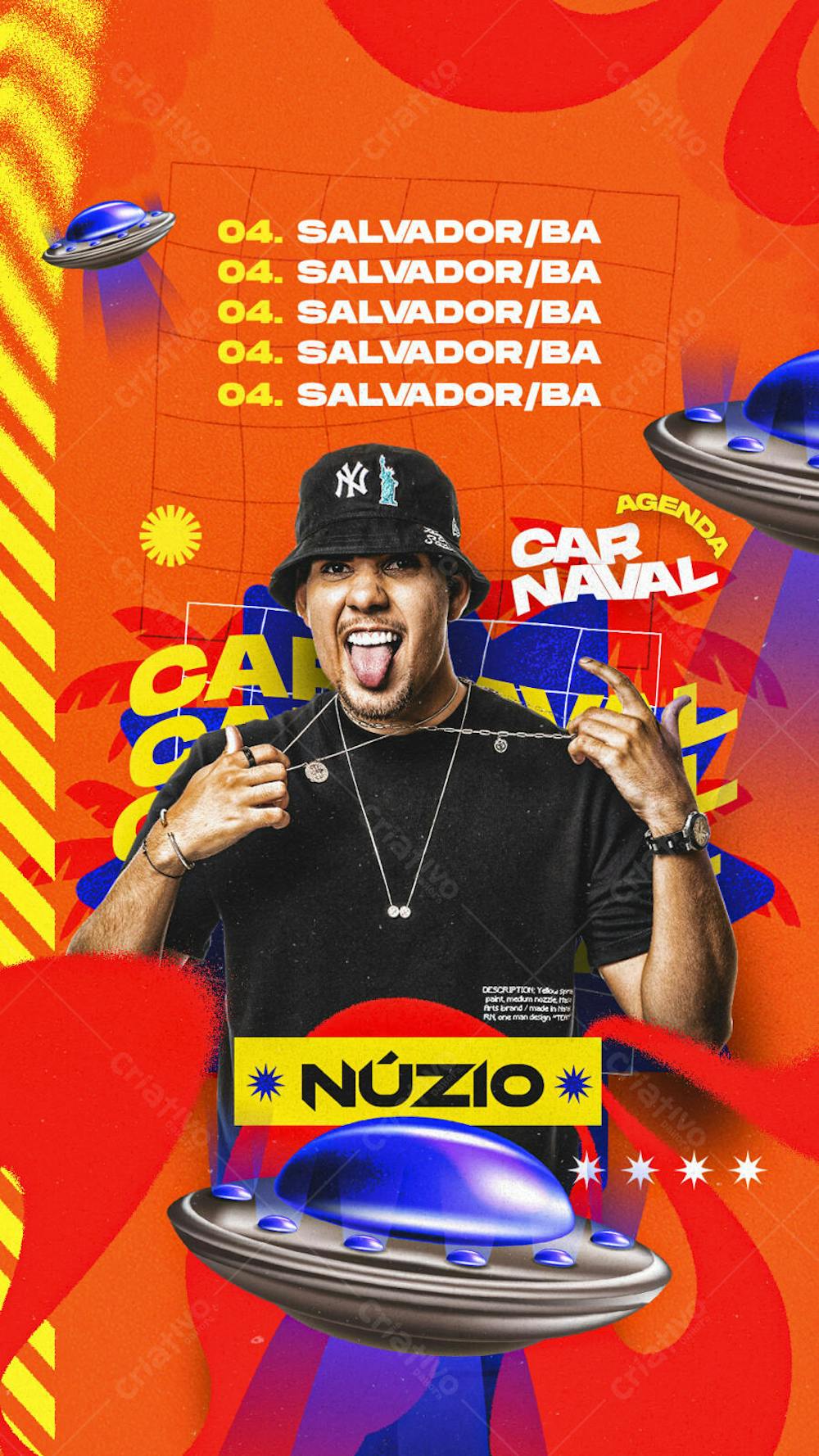 Flyer Agenda Carnaval Núzio Shows Story
