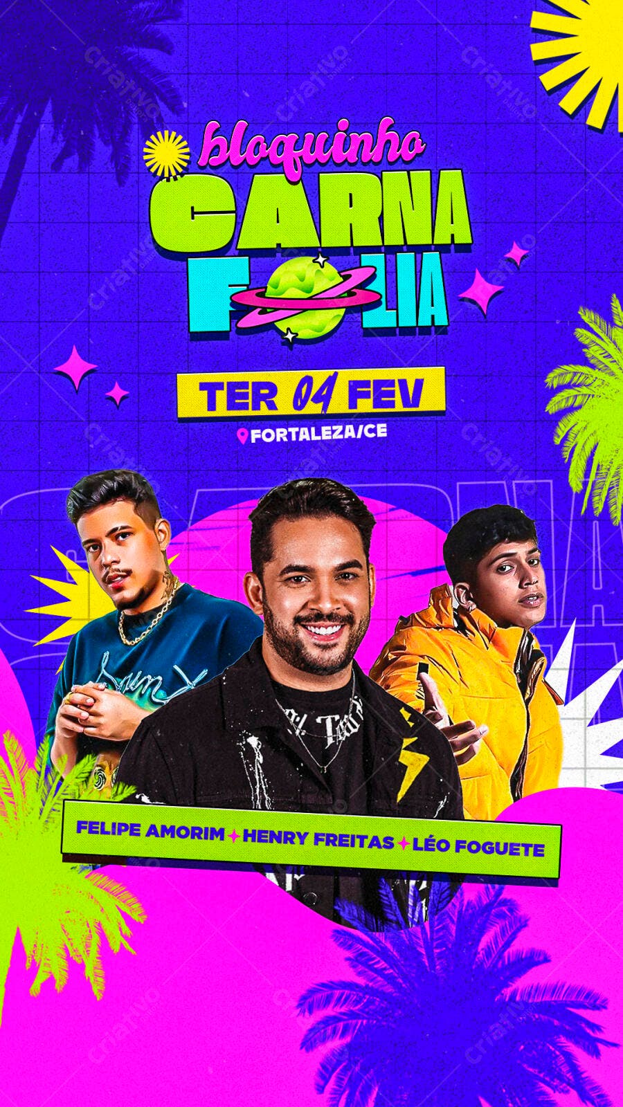 Flyer Bloquinho Carnafolia 04 de Fevereiro PSD Editável