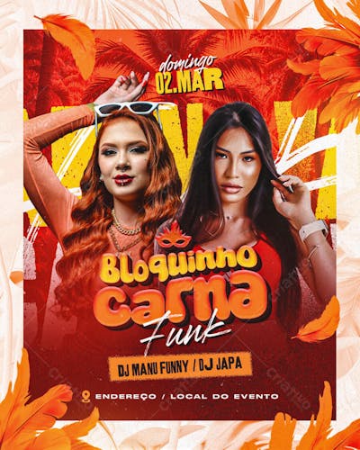 Flyer Carnaval Bloquinho Funk Feed