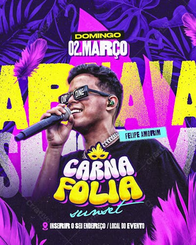 Flyer Carnaval CarnaFolia Sunset Feed