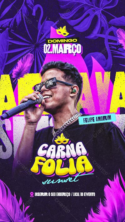 Flyer Carnaval CarnaFolia Sunset Story