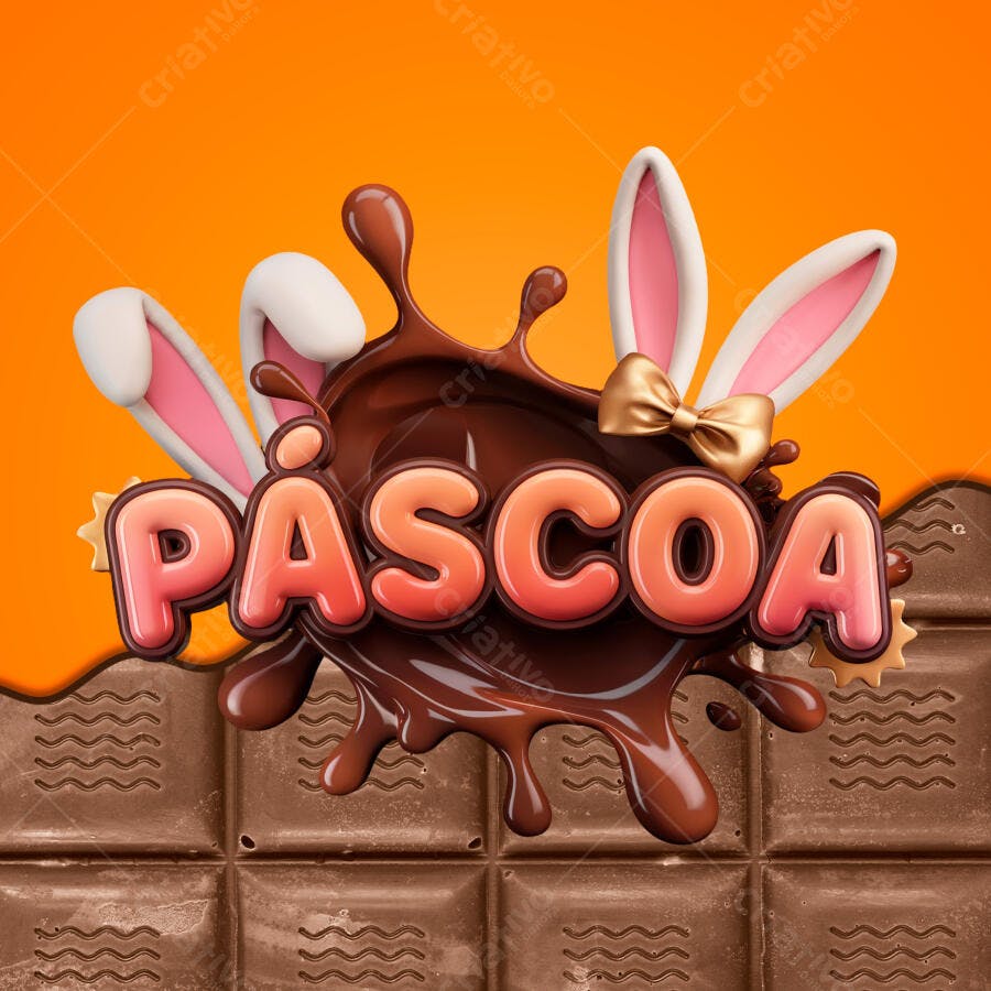 Flyer Páscoa com Chocolate PSD Editável
